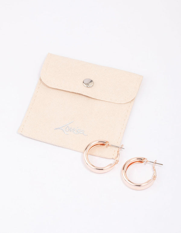 Rose Gold Sleek Hoop Earrings