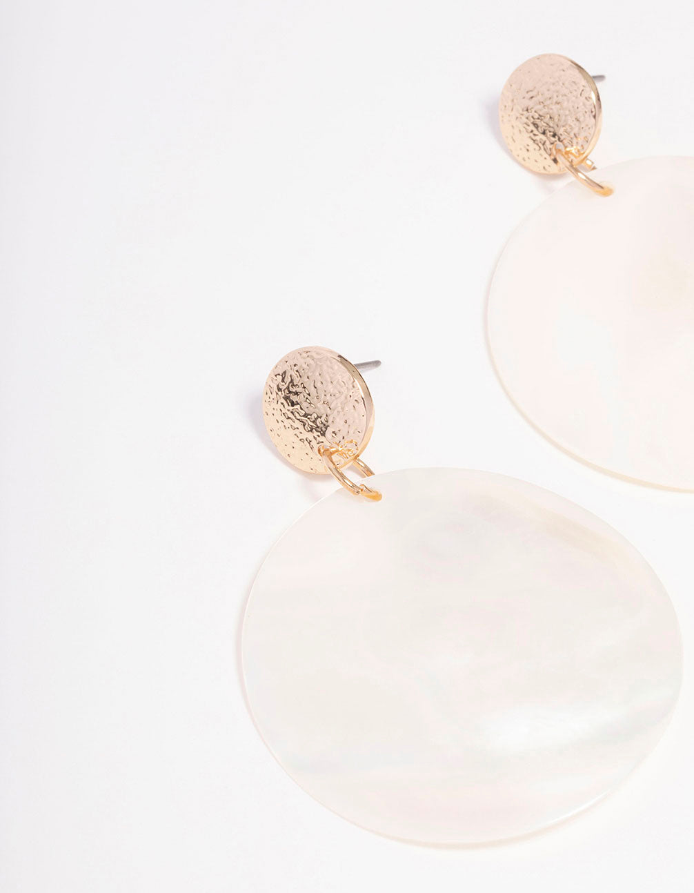 Gold Genuine Shell Disc Drop Earrings