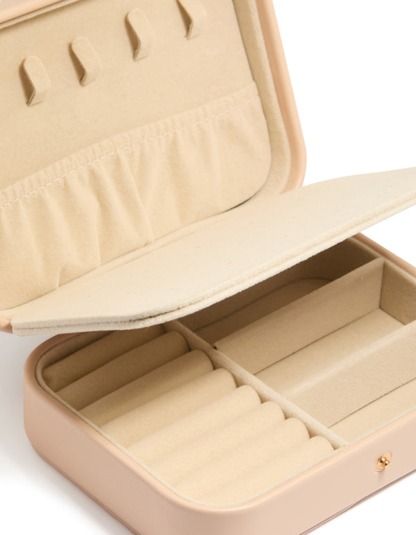Blush PU Leather Rectangular Jewellery Box