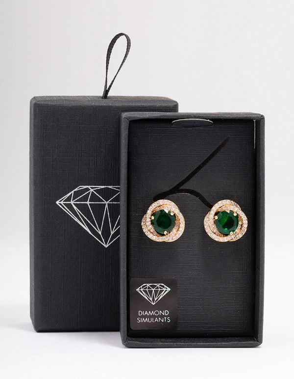 Double weave Gold Halo Earrings