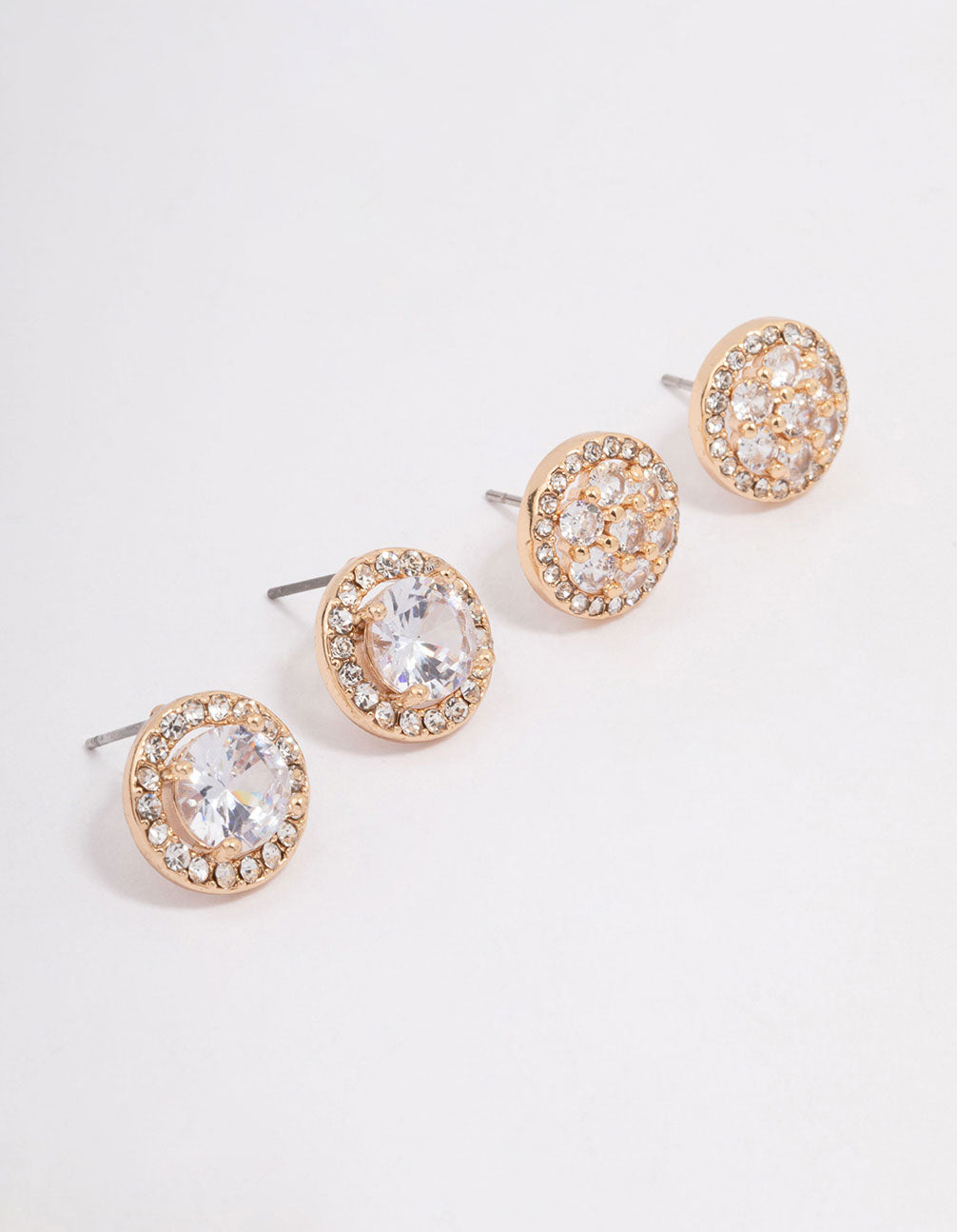 Gold Flower Halo Earring Pack