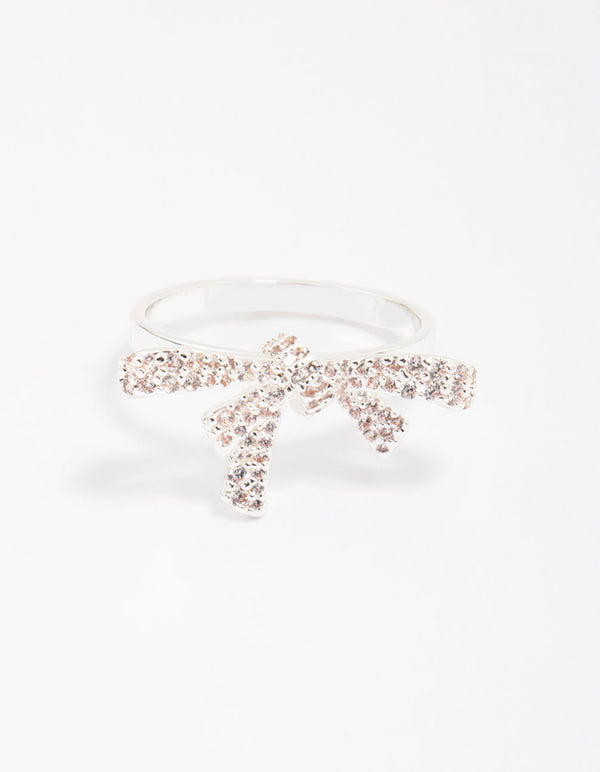 Silver Cubic Zirconia Bow Ring