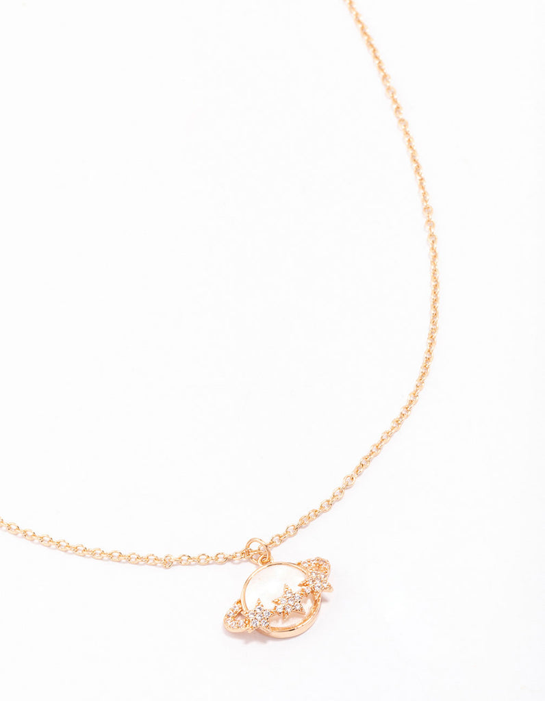Gold Planet Shell Pendant Necklace - Lovisa