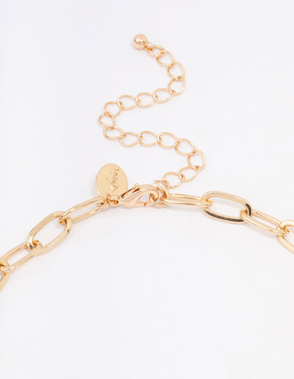 Gold Pearl Duo Row Statement Necklace