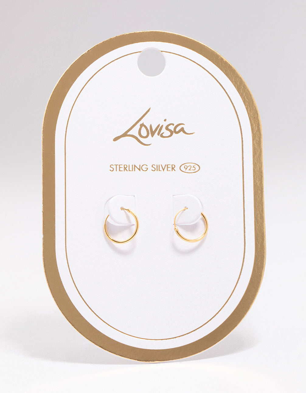 Gold Plated Sterling Silver Hoop Earrings 12mm