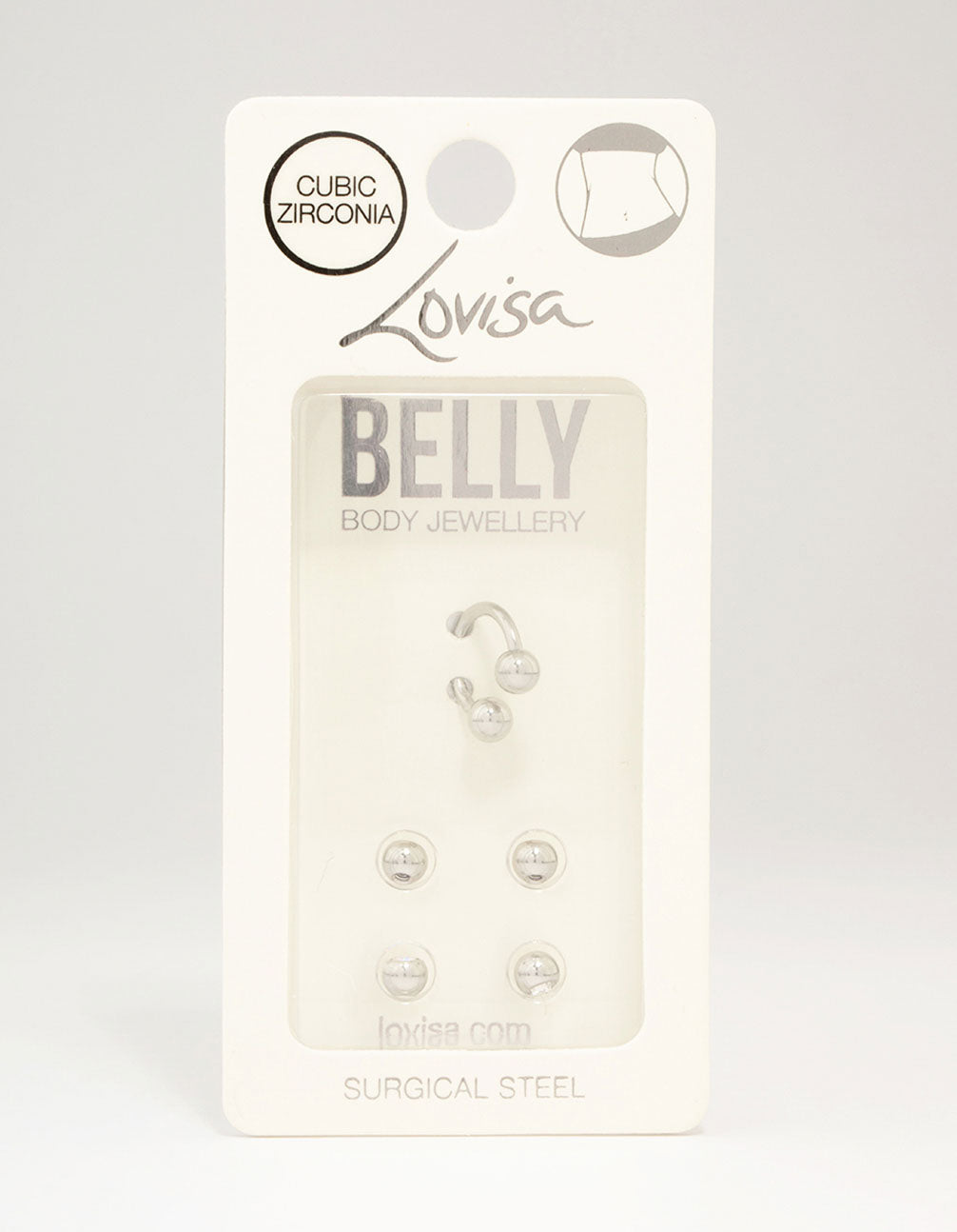 Surgical Steel Curved Interchangeable Belly Piercing Pack
