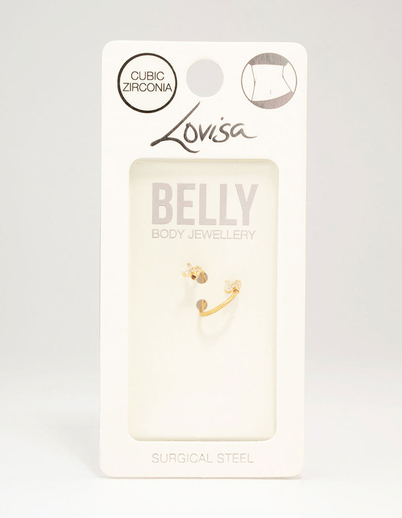 Gold Plated Surgical Steel Twisted Butterfly Belly Piercing Lovisa