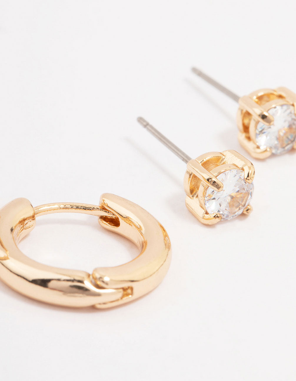Gold Diamante Stud & Hoop Earring Pack
