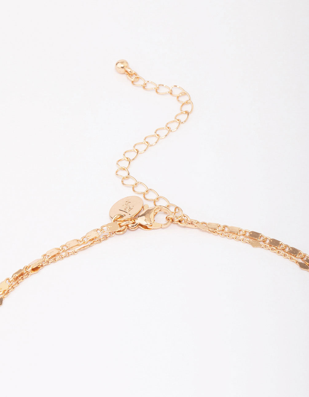 Gold Double Cross Layered Necklace