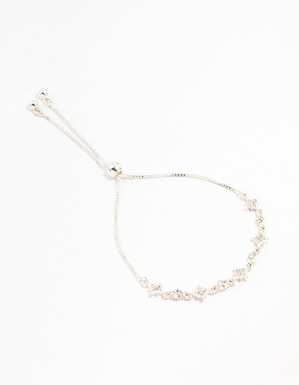 Silver Czech Bohemia Crystal Star Toggle Bracelet
