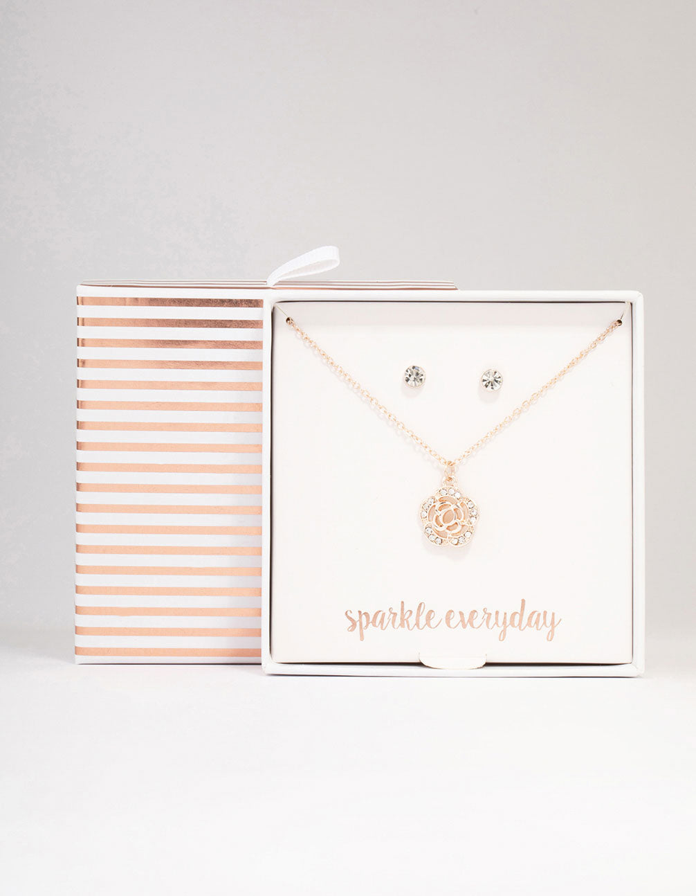 Rose Gold Diamante Jewellery Set