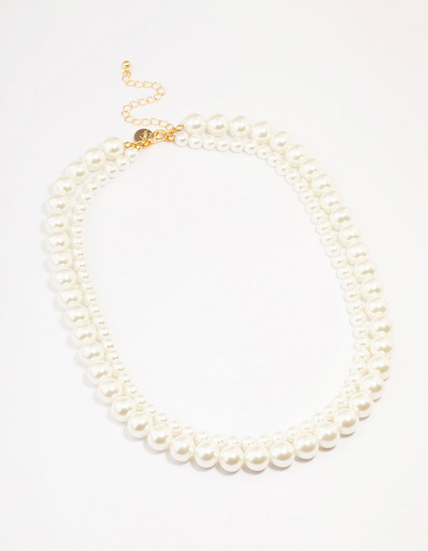 Gold Plated Freshwater Pearl Strand Necklace