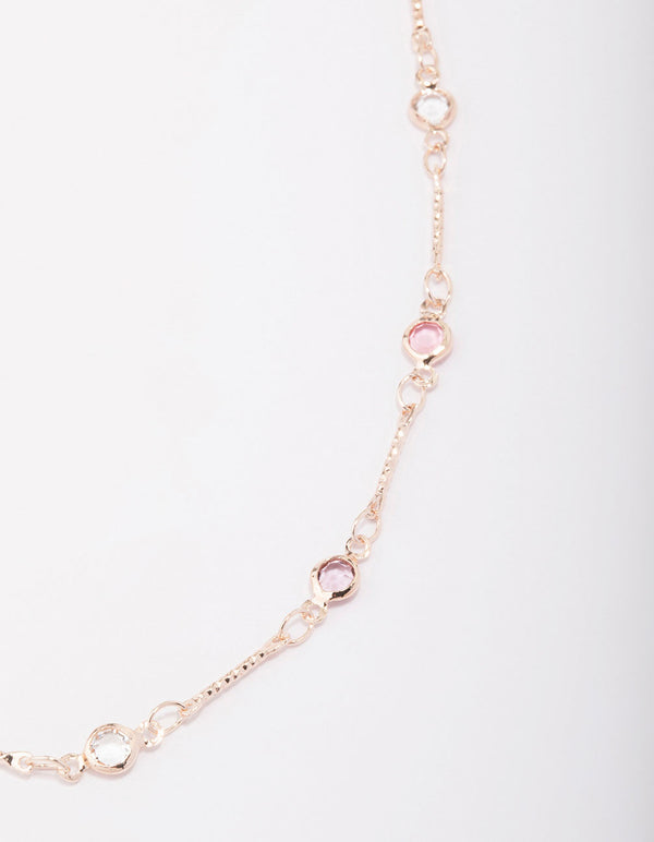 Rose Gold Stone Necklace