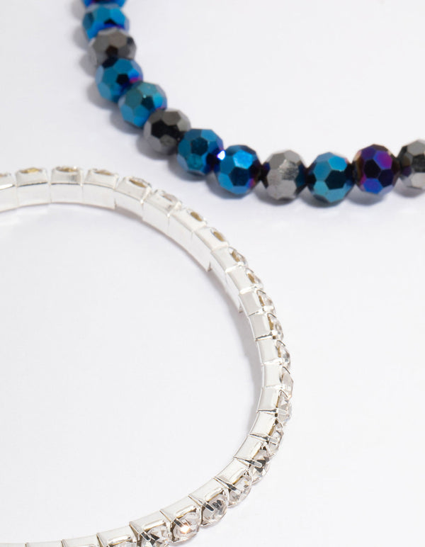 Beaded Navy Stretch Bracelet 4-Pack