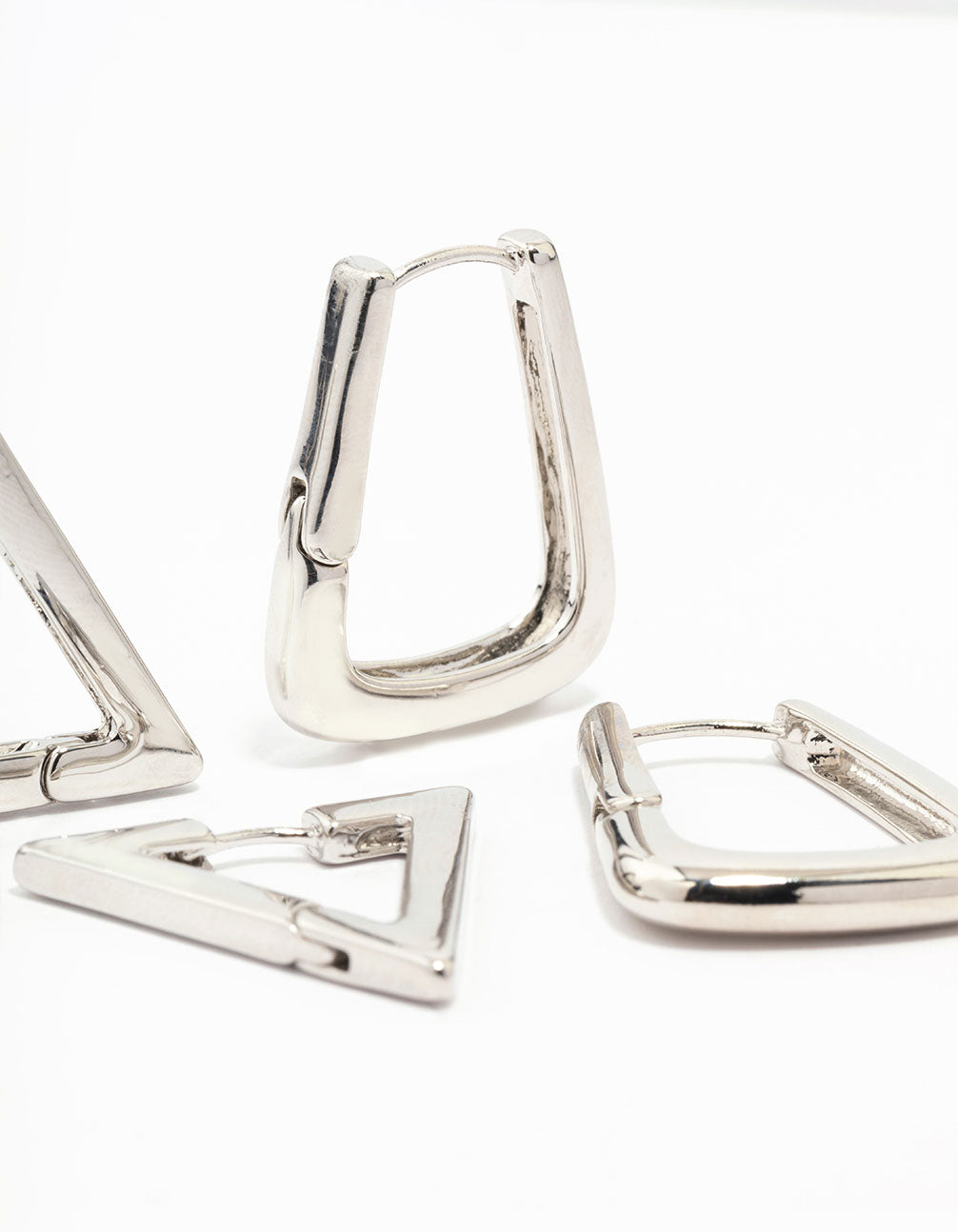 Silver Triangular Hoop Earring Pack