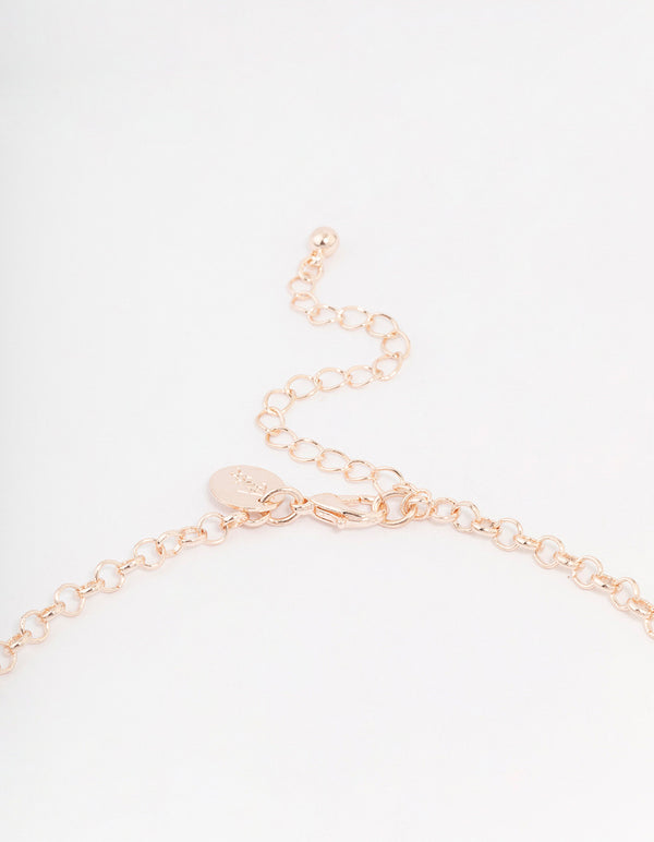 Rose Gold Glowing Circular Statement Necklace