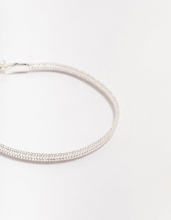 Silver Plated Brass Snake Chain Bracelet