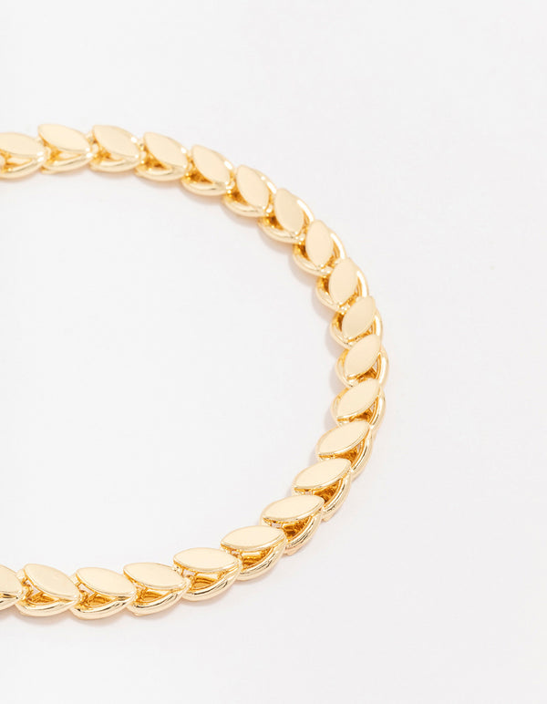 Gold Plated Brass Risoni Chain Bracelet