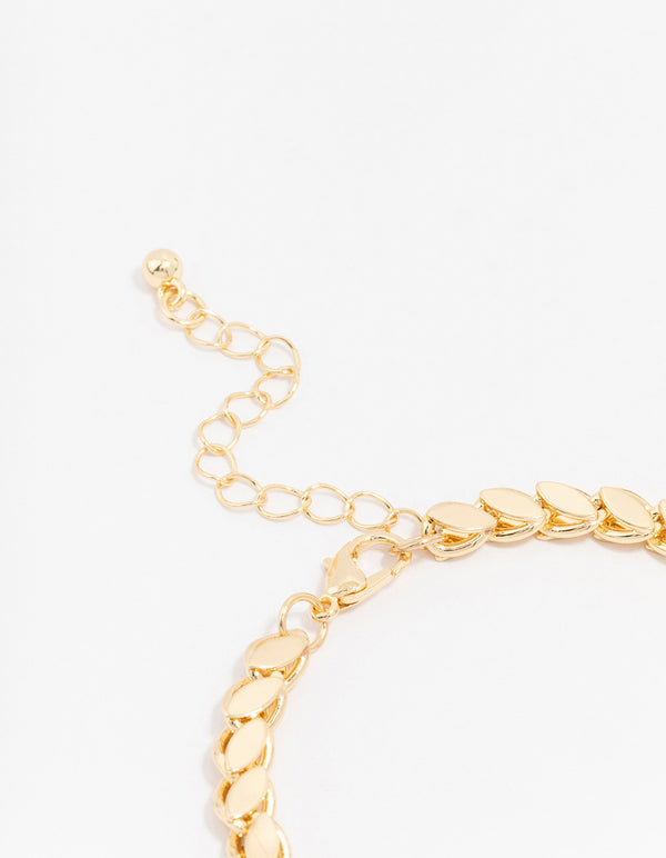 Gold Plated Brass Risoni Chain Bracelet
