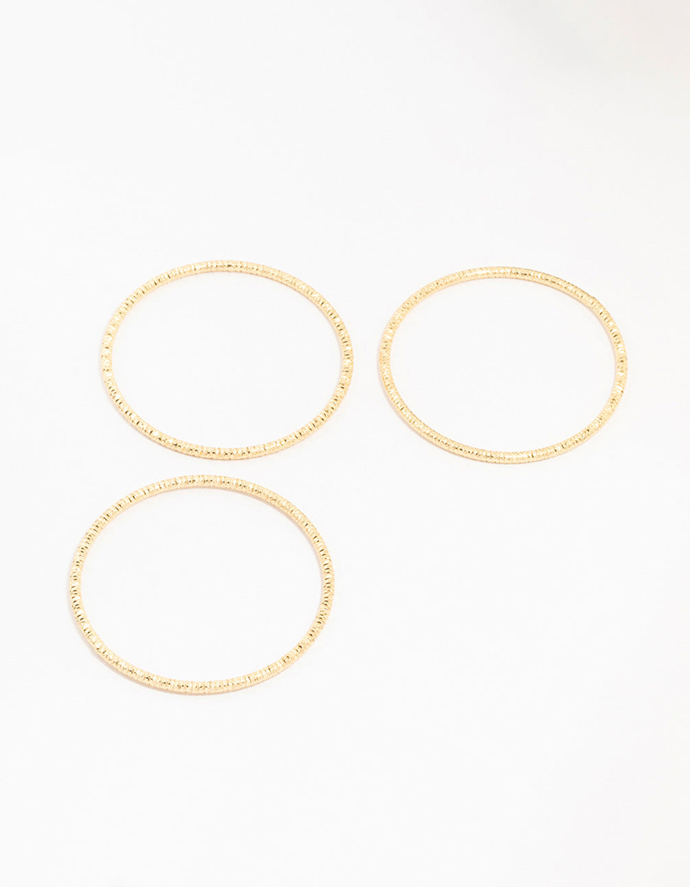 Gold Plated Brass Texture Bangle 3-Pack