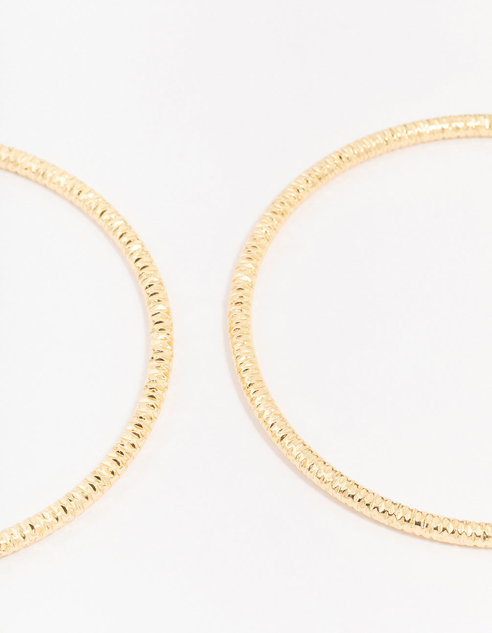Gold Plated Brass Texture Bangle 3-Pack