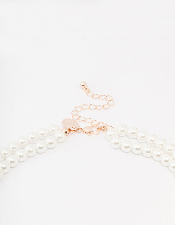 Pearl Bow Layered Necklace
