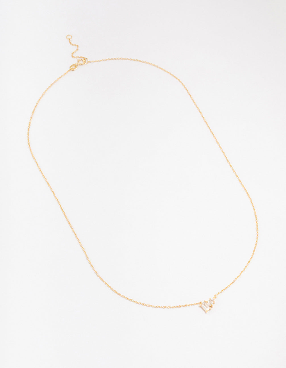 Gold Plated Sterling Silver Cubic Zirconia Pear Pendant Necklace