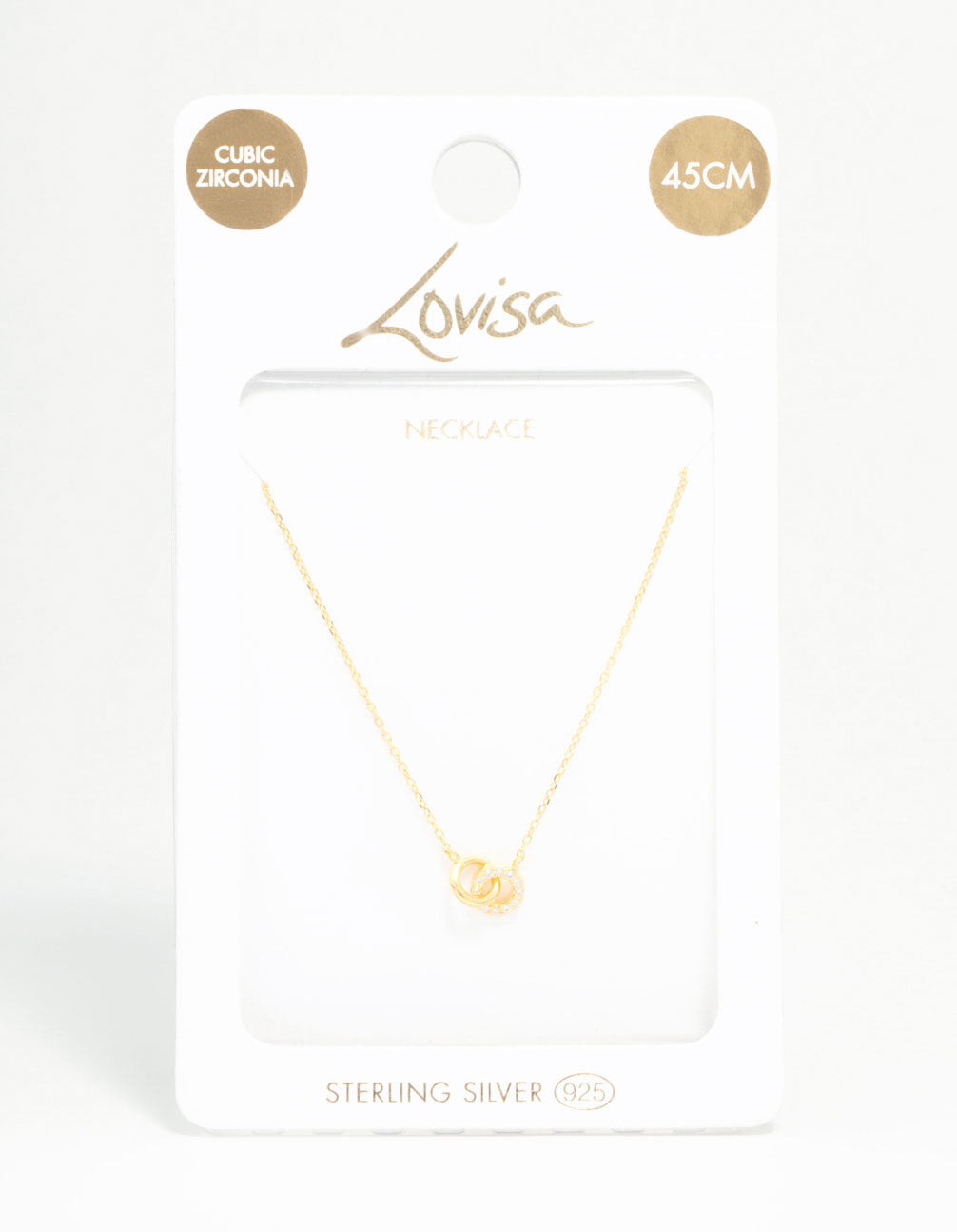 Crafted from gold plated sterling silver pave link extra small hoop necklace with crystal closure on neck view