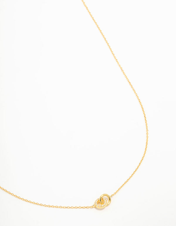 Showcasing a gold plated sterling silver pave link extra small hoop necklace featuring crystal and closure close up view