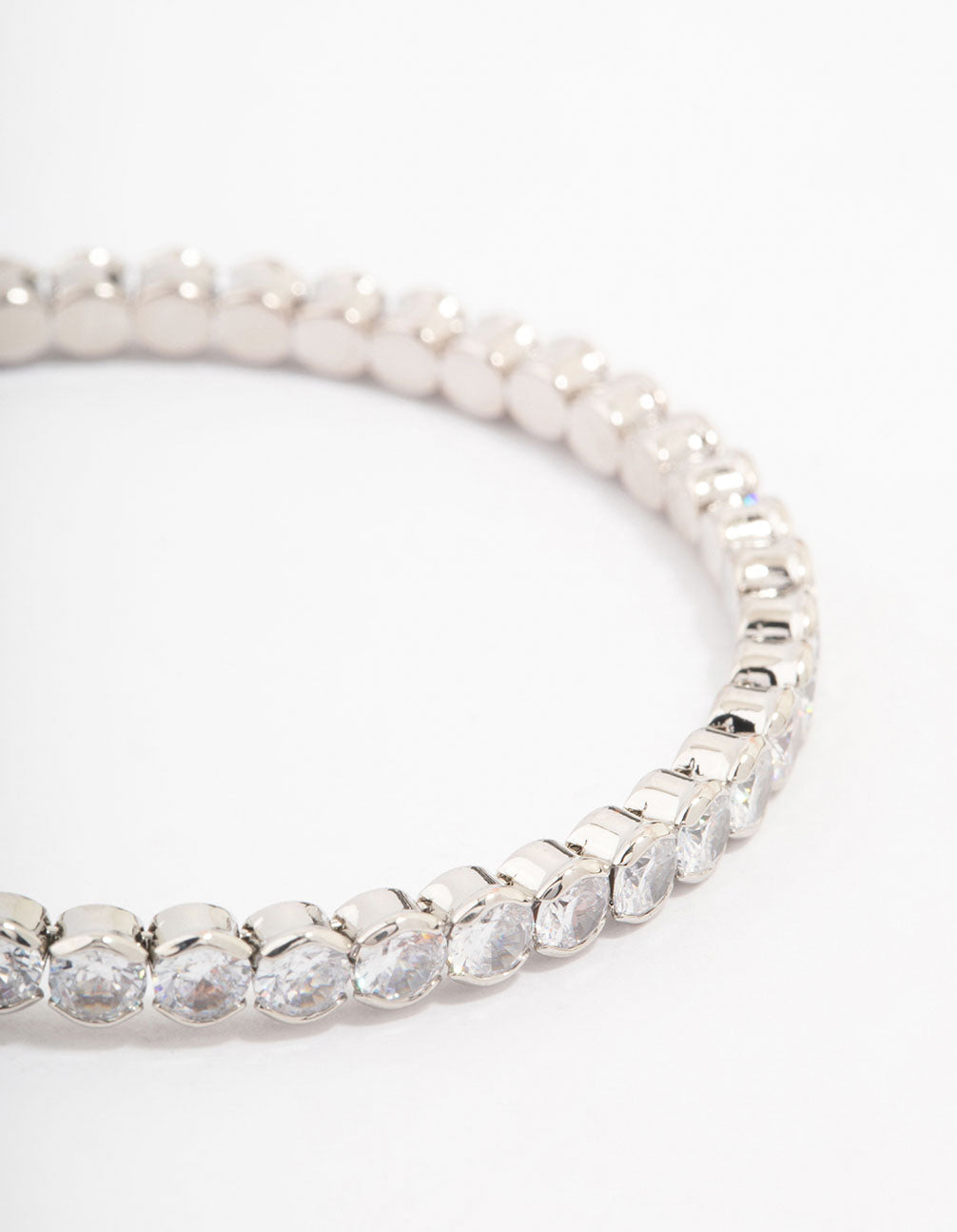 Silver Cubic Zirconia Round Stone Bracelet