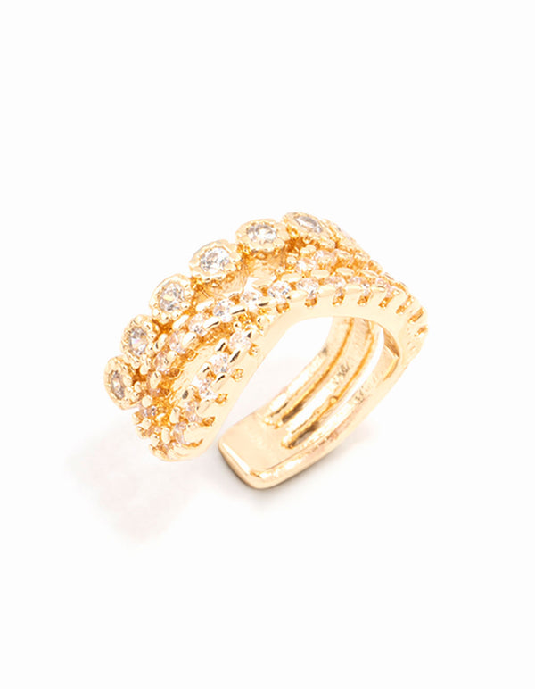 Gold Cubic Zirconia Infinity Ear Cuff