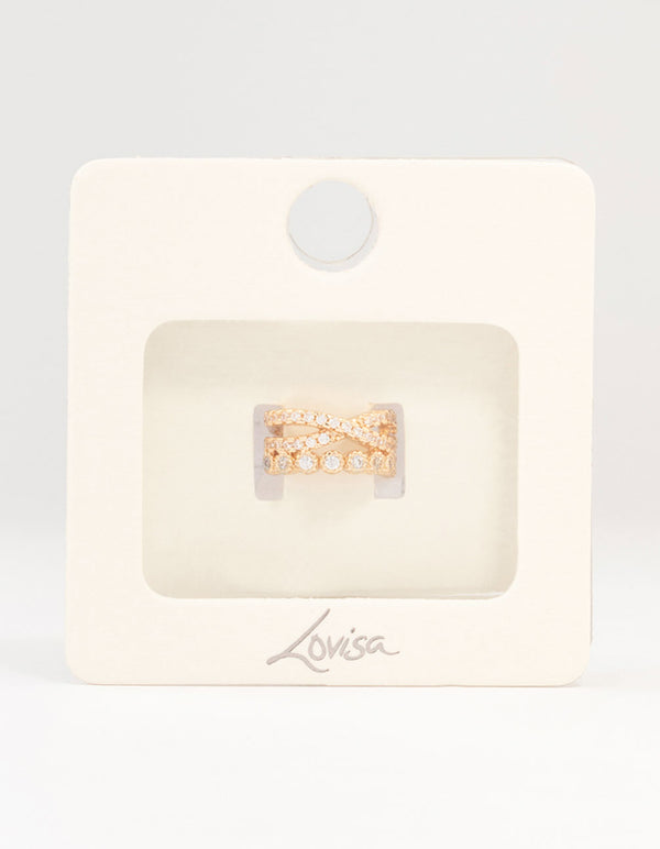 Gold Cubic Zirconia Infinity Ear Cuff