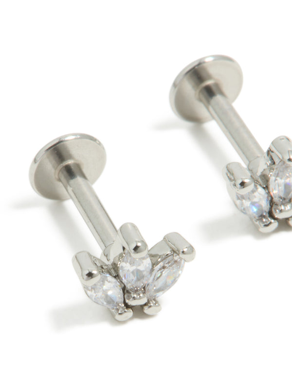 Surgical Steel Triangle Marquise Flat Back 2-Pack