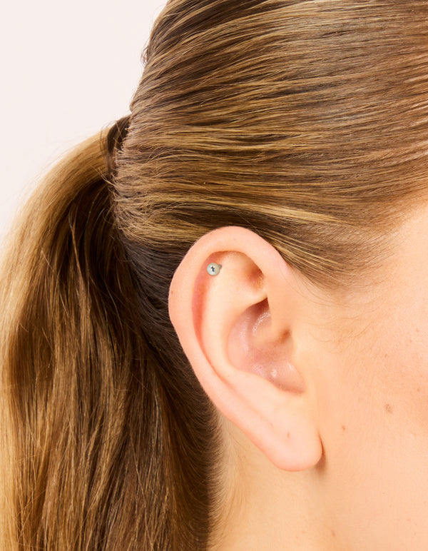 Surgical Steel Plain Ball Flat Back Earrings 2-Pack