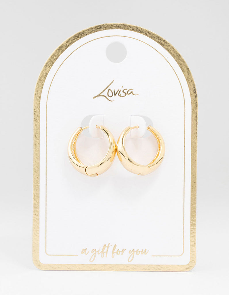 Large Gold Plated Chunky Classic Hoop Earrings Lovisa