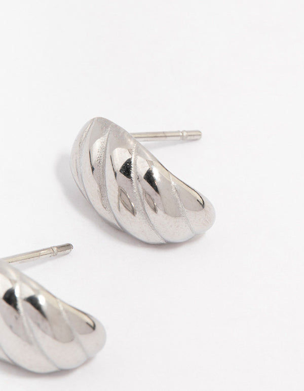 Waterproof Stainless Steel Croissant Stud Earrings