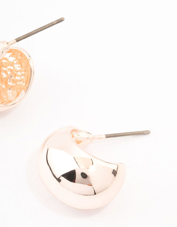 Rose Gold Plated Chunky Round Hoop Earrings