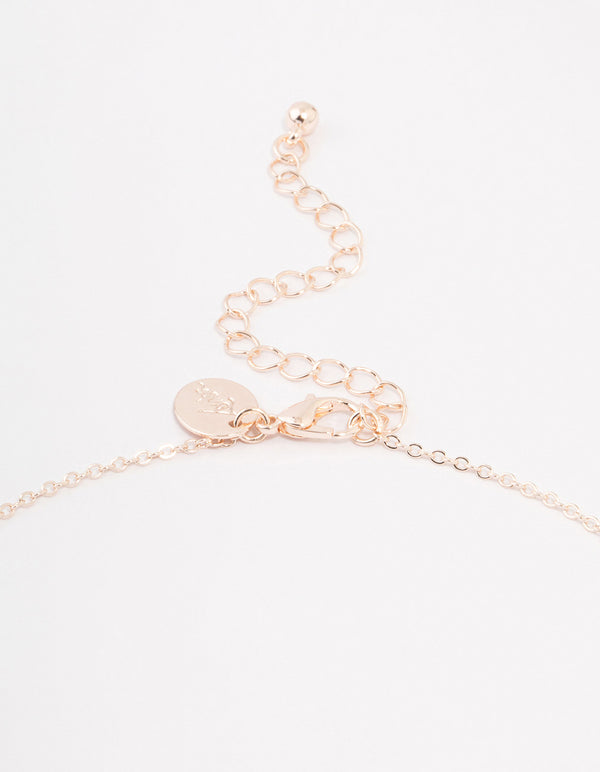 Rose Gold Plated Cubic Zirconia Large Cross Pendant Necklace