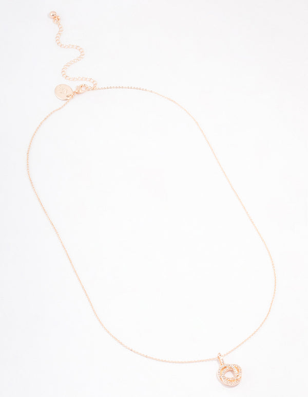 Rose Gold Plated Cubic Zirconia Milky Way Pendant Necklace