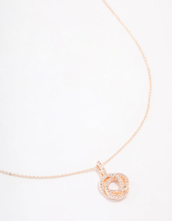 Rose Gold Plated Cubic Zirconia Milky Way Pendant Necklace