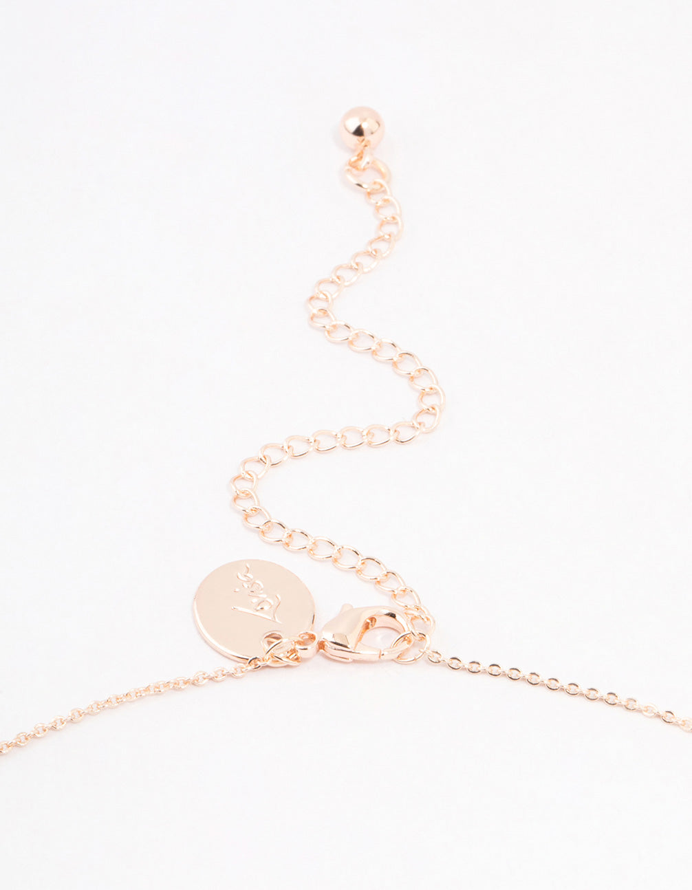 Rose Gold Plated Cubic Zirconia Mother of Pearl Butterfly Drop Necklace