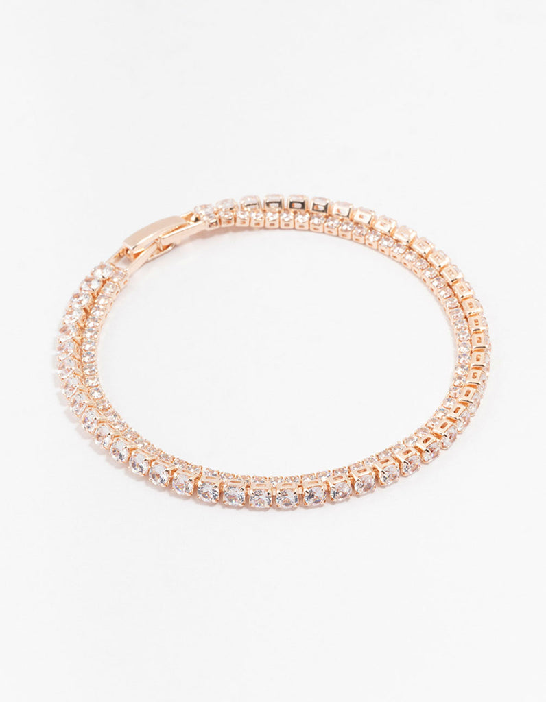 Jewelry Bracelets Rose Gold Tennis Bracelet Macys Forever Facets - Main Image