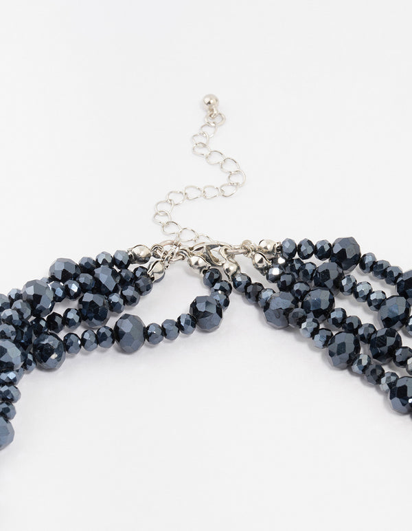 Silver Midnight Cord Choker Necklace