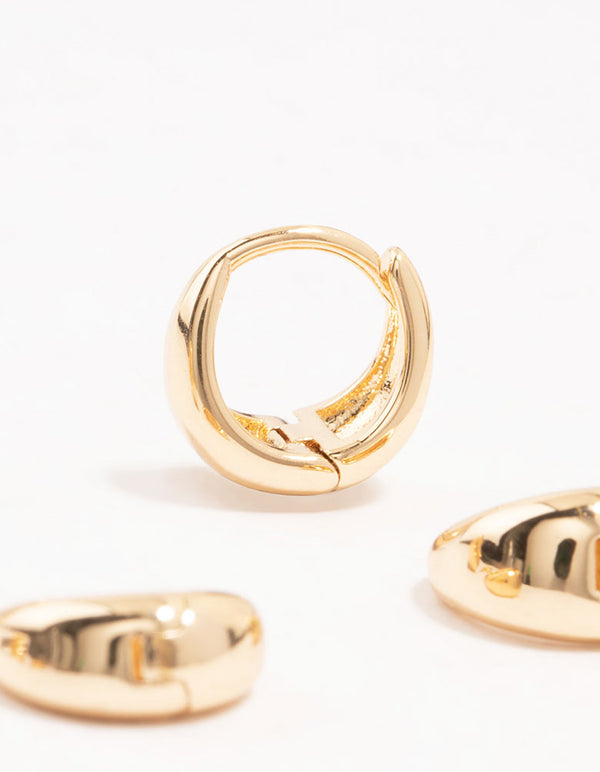 Gold Mixed Hoop Earrings 4-Pack