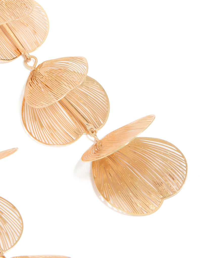 Gold Lazercut Petal Drop Earrings Lovisa gold-lazercut-petal-drop-earrings-lovisa