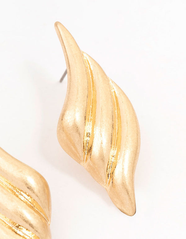 Gold Diamante Shaped Stud Earrings