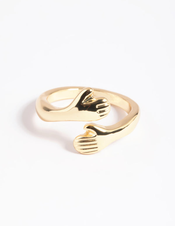 Designed in gold plated material ring close up view