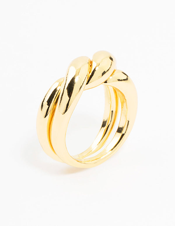 Gold Plated Twisted Metal Ring