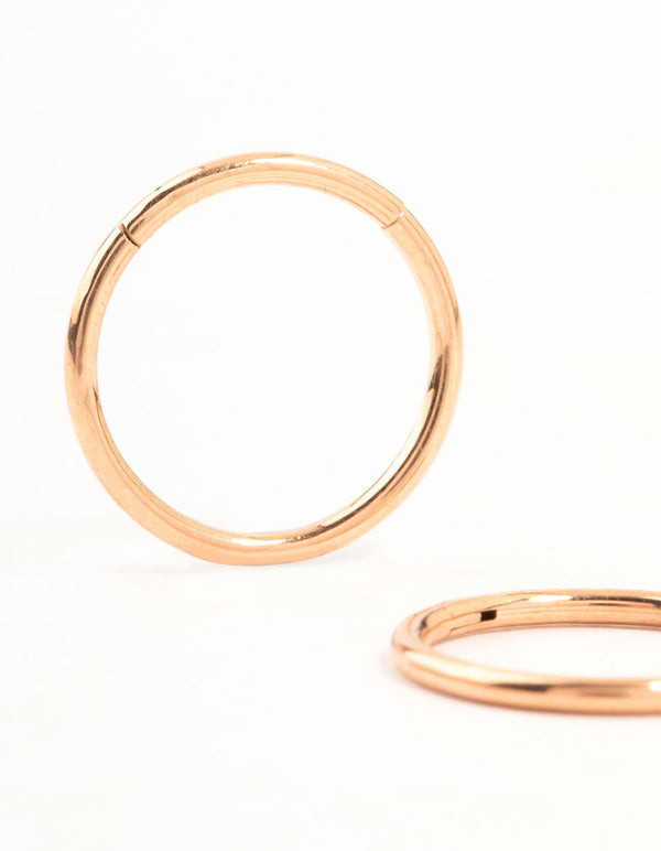 Rose Gold Plated Surgical Steel Sleeper Earrings 12MM