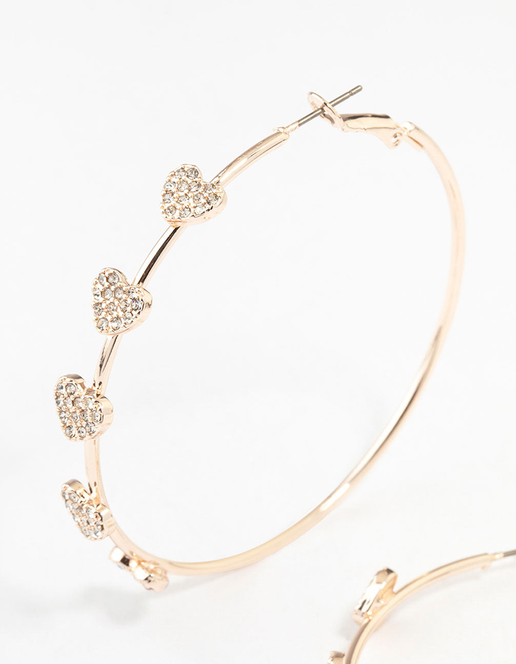 Rose Gold Heart Hoop Earrings